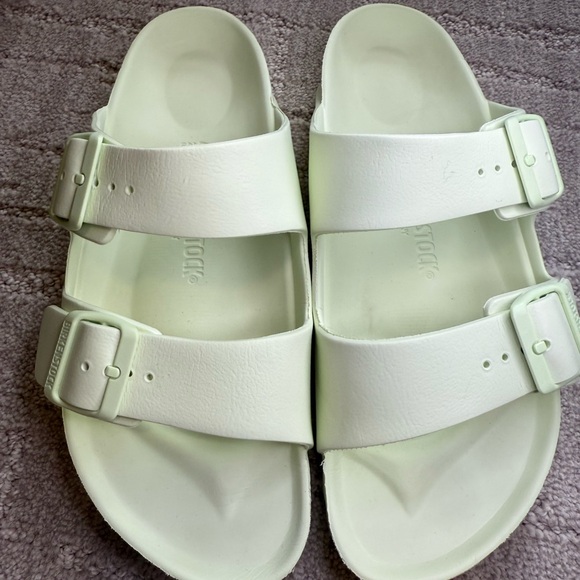 Birkenstock Light Green Slide Sandals - Picture 3 of 9
